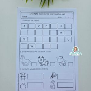 Avaliação Diagnóstica 1º ano de português e matemática para imprimir