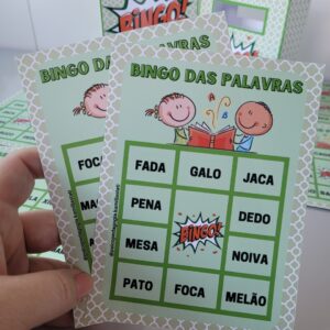 Bingo das Palavras: cartelas com palavras simples para leitura