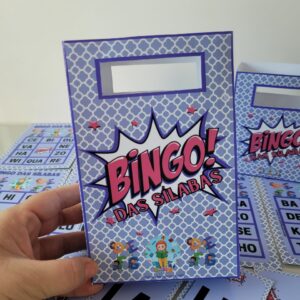 Bingo das Sílabas em PDF: caixinha montada com as fichas silábicas