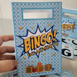 Bingo do Alfabeto: cartelas com letras e fichas para sorteio