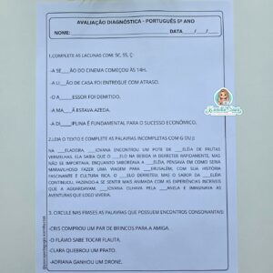 Avaliação Diagnóstica 5º Ano: Português e Matemática